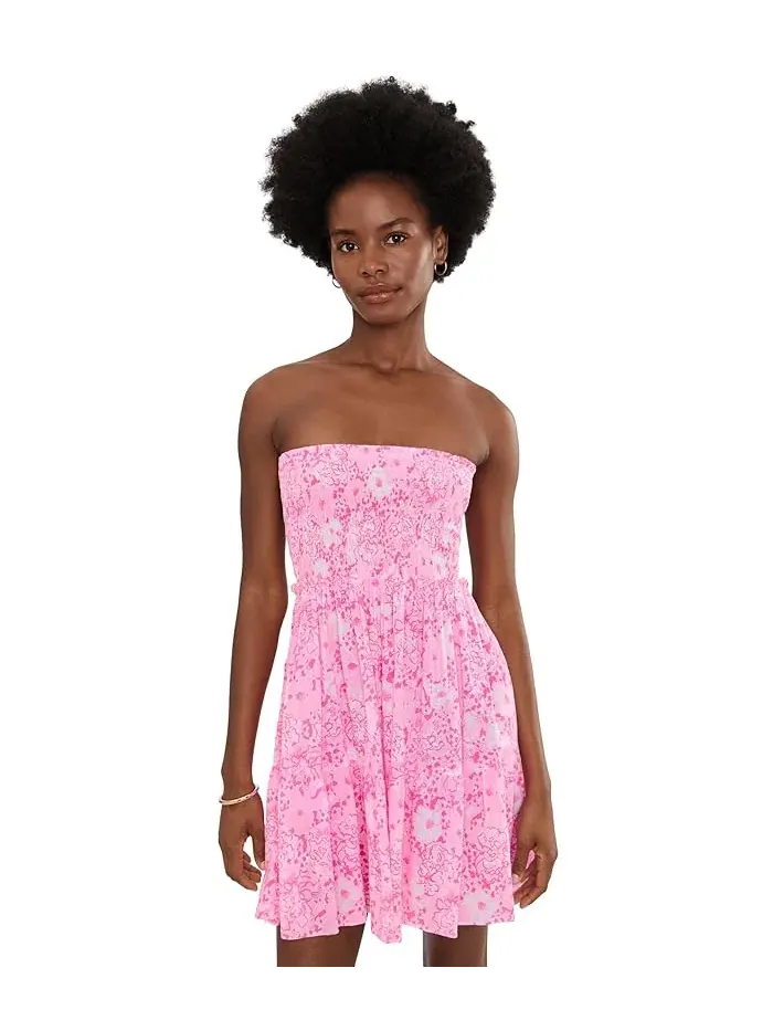 Платье-пляжное с цветочным принтом Anali Lilly Pulitzer — изображение 1 из 5, розовый