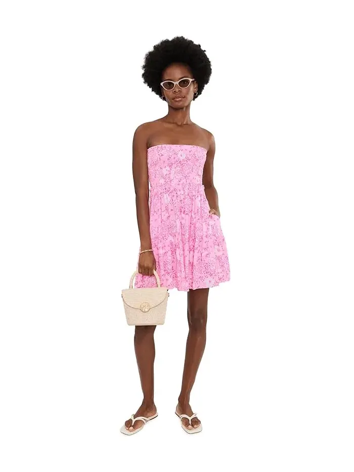 Платье-пляжное с цветочным принтом Anali Lilly Pulitzer — изображение 2 из 5, розовый