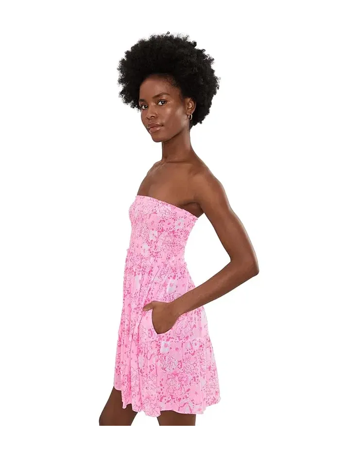 Платье-пляжное с цветочным принтом Anali Lilly Pulitzer — изображение 3 из 5, розовый