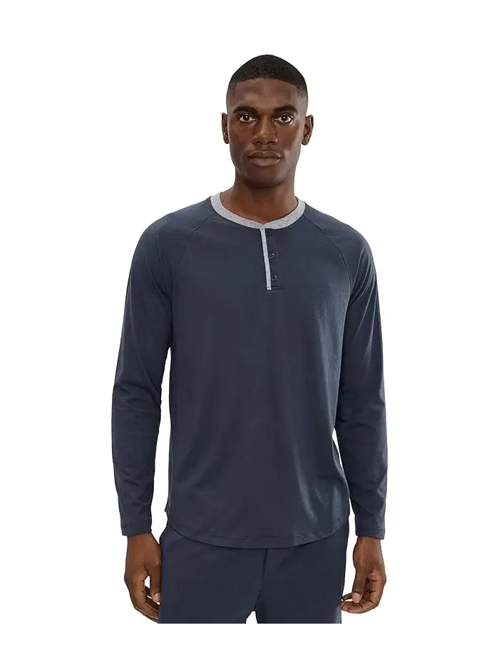 Лонгслив Henley Malibu Collection Barefoot Dreams — изображение 1 из 5, тауп