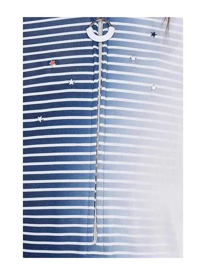 Лонгслив с градиентной полосой Sunsense Gradient Stripe Mock Neck 1/4 Zip Jamie Sadock — изображение 5 из 5, черный