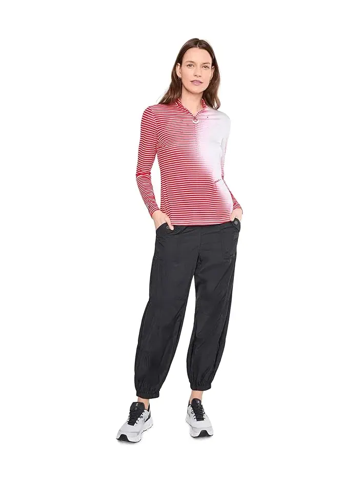 Лонгслив с градиентной полосой Sunsense Gradient Stripe Mock Neck 1/4 Zip Jamie Sadock — изображение 2 из 5, красный