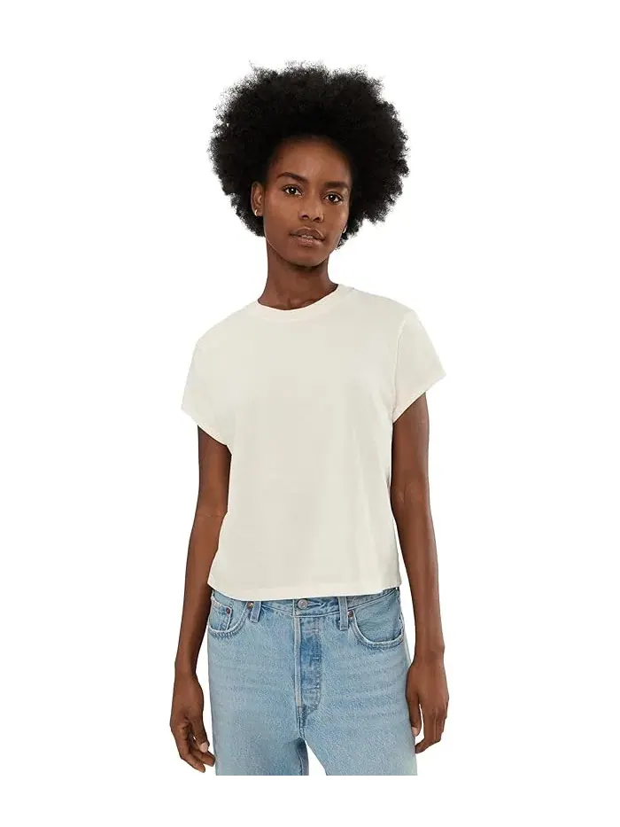 Футболка с круглым вырезом Solene Boxy High Crew Tee Michael Stars — изображение 1 из 5, мел