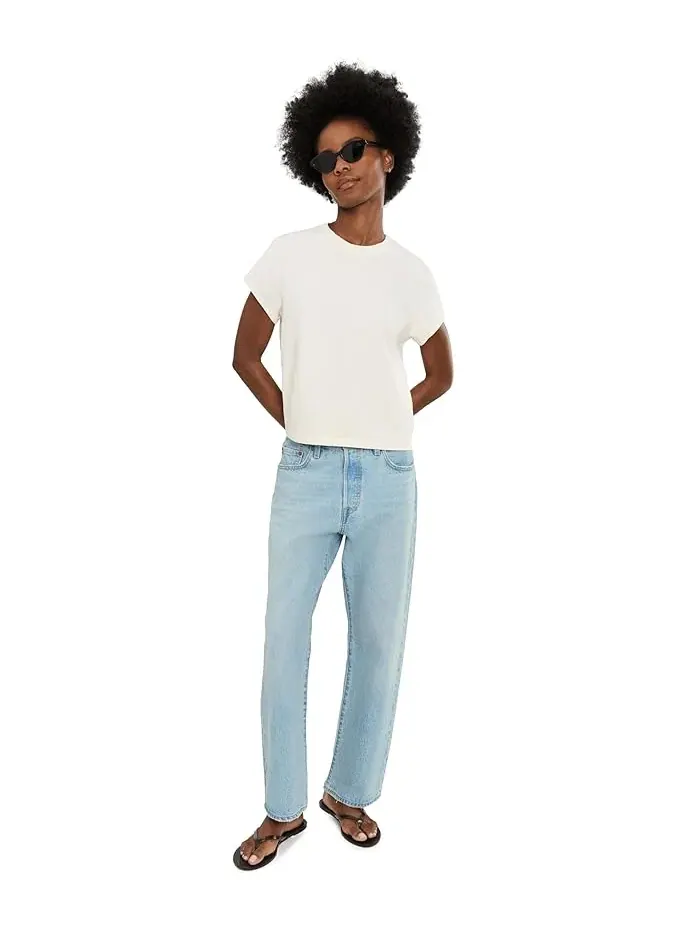 Футболка с круглым вырезом Solene Boxy High Crew Tee Michael Stars — изображение 2 из 5, мел