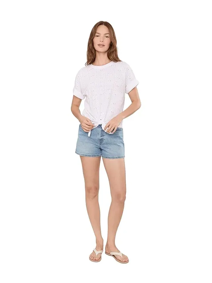 Футболка с кружевными вставками Eyelet All Day Tie Tee Sanctuary — изображение 2 из 5, белый