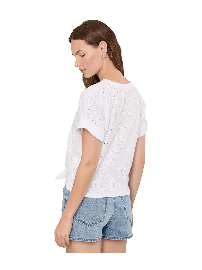 Футболка с кружевными вставками Eyelet All Day Tie Tee Sanctuary — изображение 4 из 5, белый