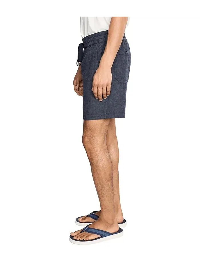 Шорты хлопковые Chambray Shorts with Drawstring Liverpool Los Angeles — изображение 3 из 5, темно-синий