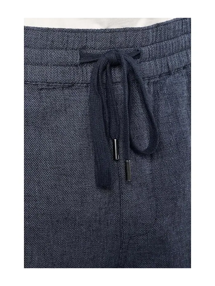 Шорты хлопковые Chambray Shorts with Drawstring Liverpool Los Angeles — изображение 5 из 5, темно-синий