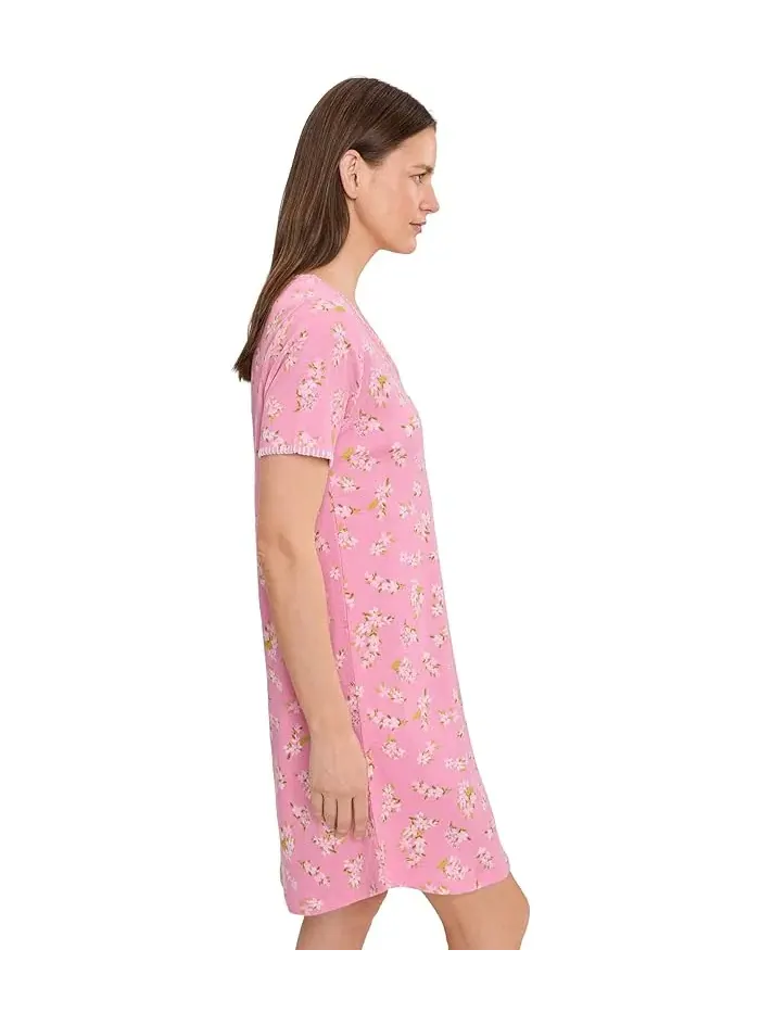 Ночная сорочка с контрастной строчкой Sleepdress with Blanket Stitching Karen Neuburger — изображение 3 из 5, мульти