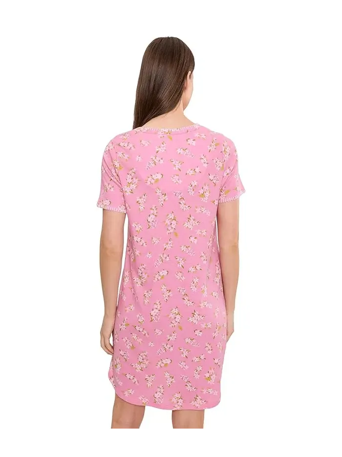 Ночная сорочка с контрастной строчкой Sleepdress with Blanket Stitching Karen Neuburger — изображение 4 из 5, мульти