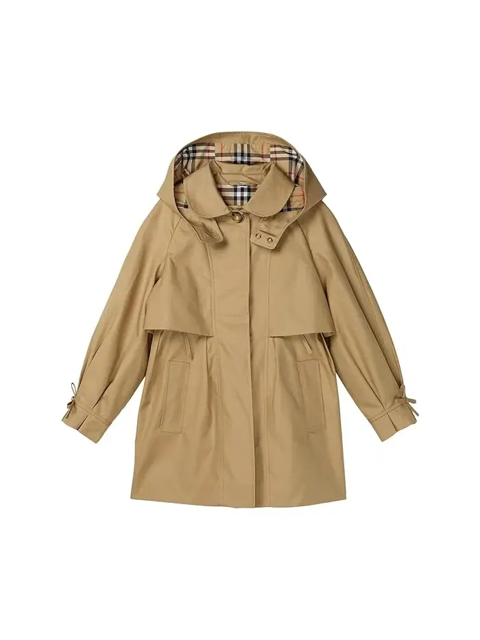 Плащ Zoe Burberry Kids — изображение 1 из 2, бежевый