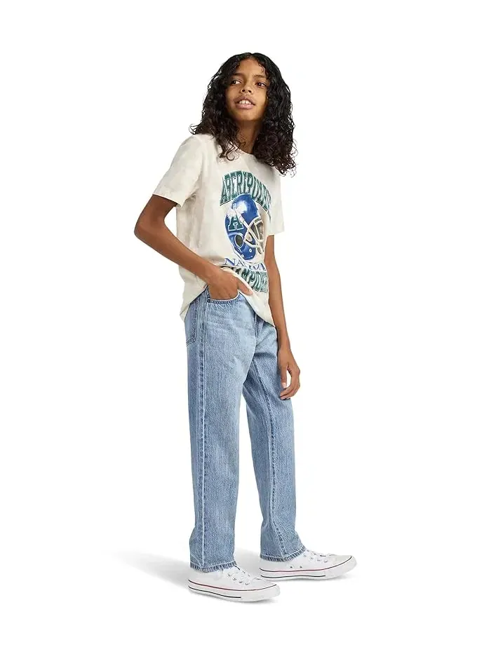Джинсы свободного кроя Afb Loose Fit Jeans abercrombie kids — изображение 5 из 5, яркий белый