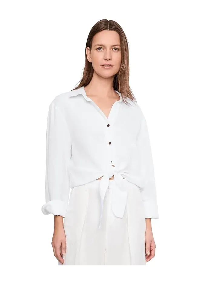Блуза с узлом спереди More Love Linen Tie Top Sanctuary — изображение 1 из 5, белый
