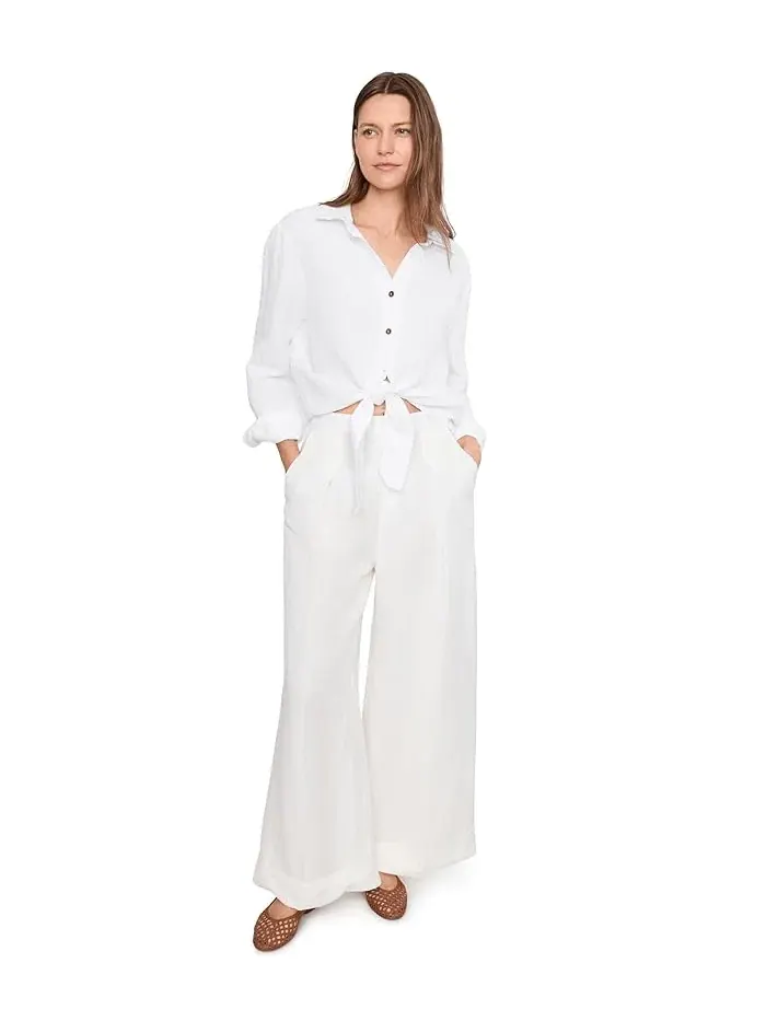 Блуза с узлом спереди More Love Linen Tie Top Sanctuary — изображение 2 из 5, белый