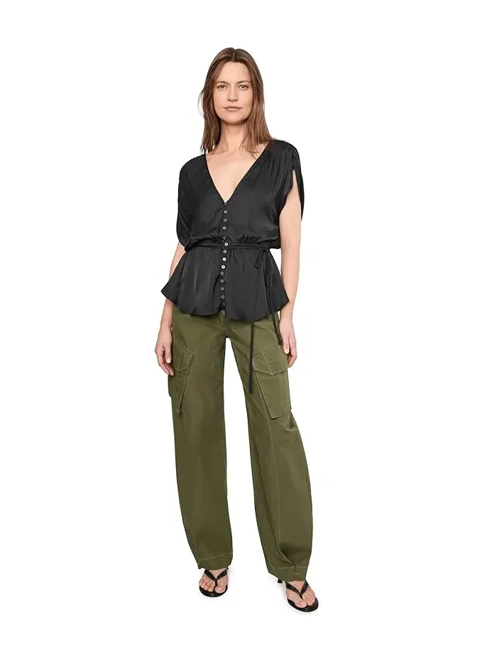 Блуза с регулируемой талией Ash Free People — изображение 2 из 5, черный