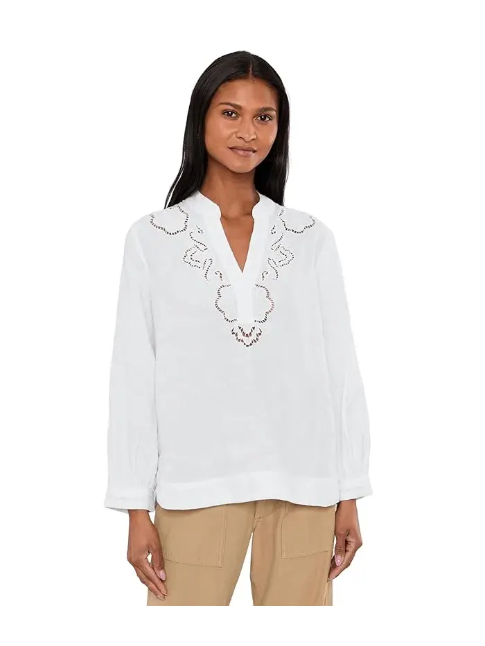 Блуза с цветочной вышивкой Floral Eyelet Coastalina Tommy Bahama — изображение 1 из 5, белый