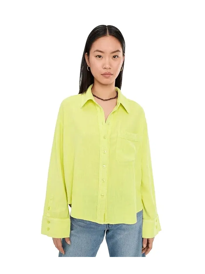 Блуза льняная Linen Laurel Top Free People — изображение 1 из 5, персиковый