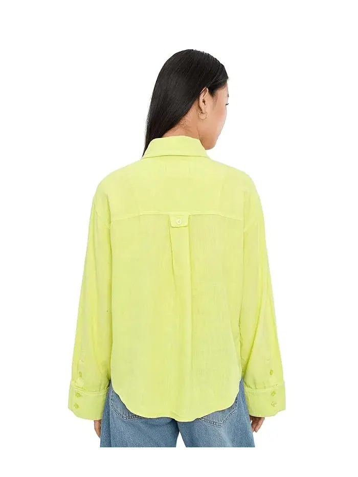 Блуза льняная Linen Laurel Top Free People — изображение 4 из 5, персиковый