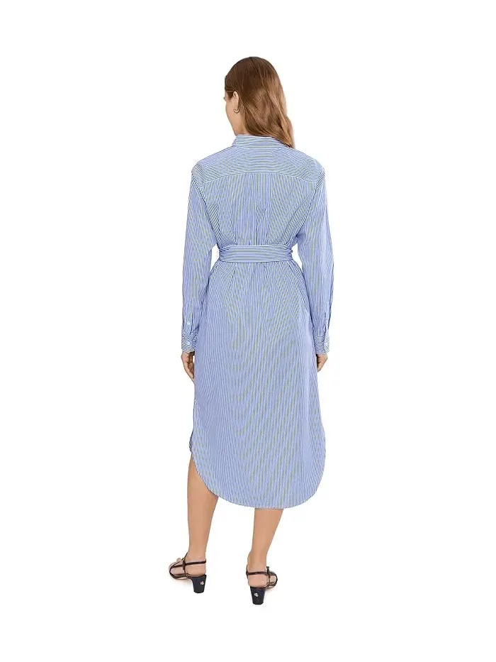 Платье-рубашка полосатая Petite Striped Cotton Broadcloth Lauren Ralph Lauren — изображение 3 из 4, синий/белый