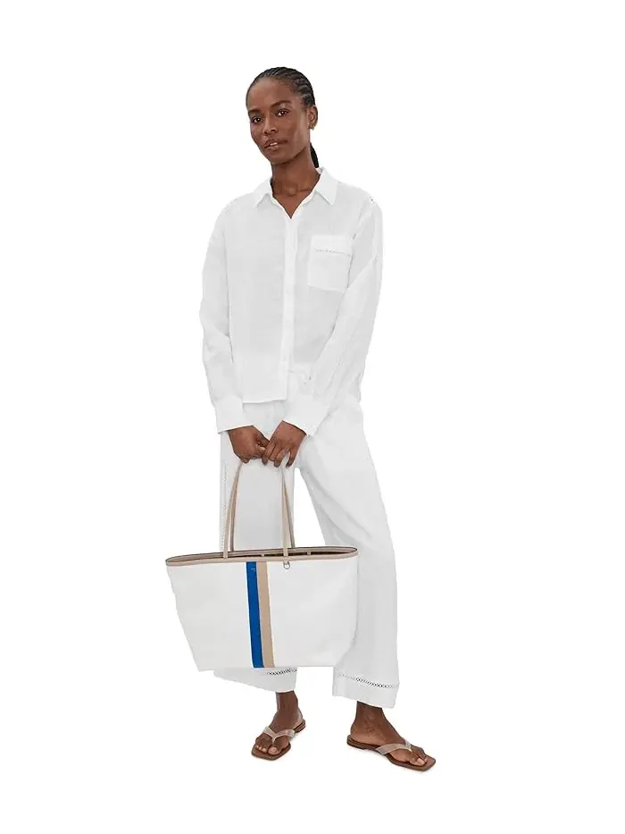 Рубашка с кружевной отделкой Stella Lnen Trim Button-Down Splendid — изображение 2 из 5, белый