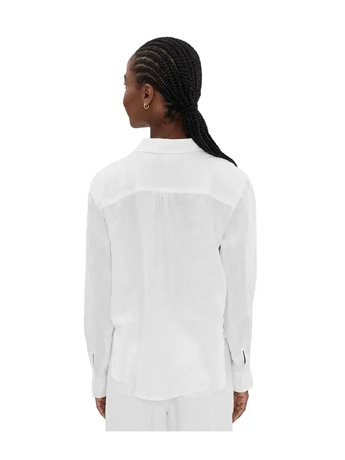 Рубашка с кружевной отделкой Stella Lnen Trim Button-Down Splendid — изображение 4 из 5, белый