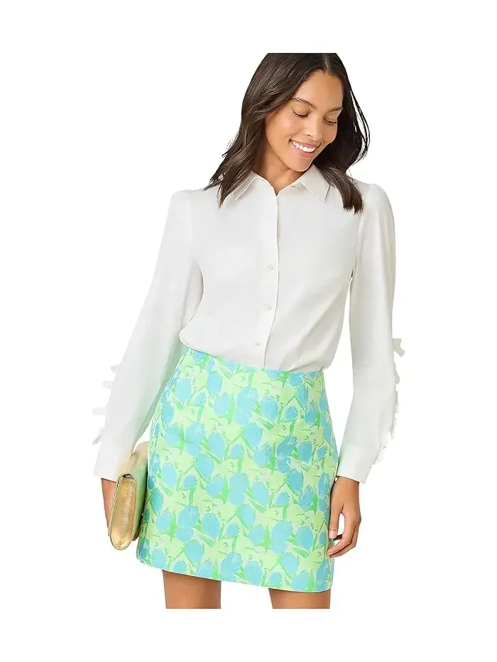 Рубашка с бантами The Bow Lilly Shirt Lilly Pulitzer — изображение 1 из 4, белый