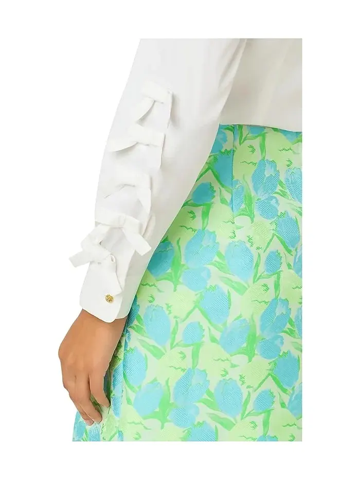 Рубашка с бантами The Bow Lilly Shirt Lilly Pulitzer — изображение 4 из 4, белый