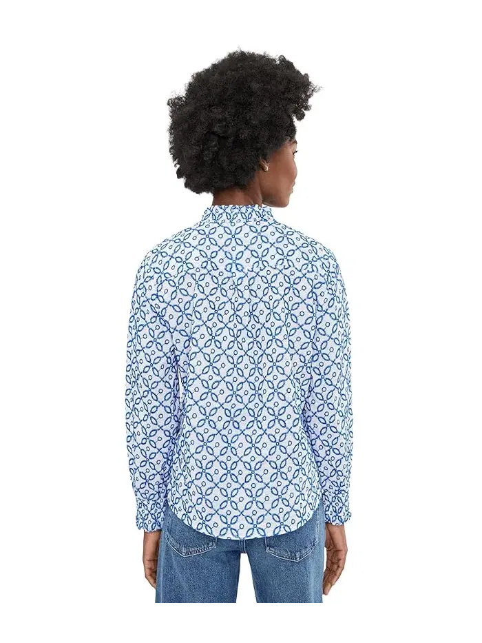 Рубашка с вышивкой Embroidered Tile Shirt NIC+ZOE — изображение 4 из 5, серый