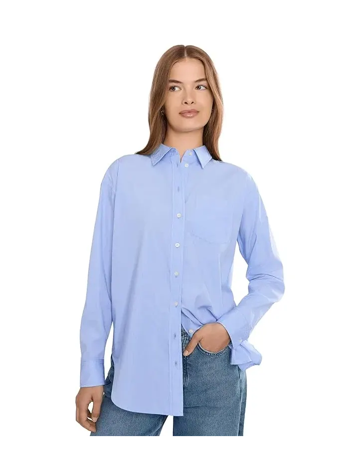 Рубашка Petite Striped Cotton Broadcloth Lauren Ralph Lauren — изображение 1 из 5, синий/белый