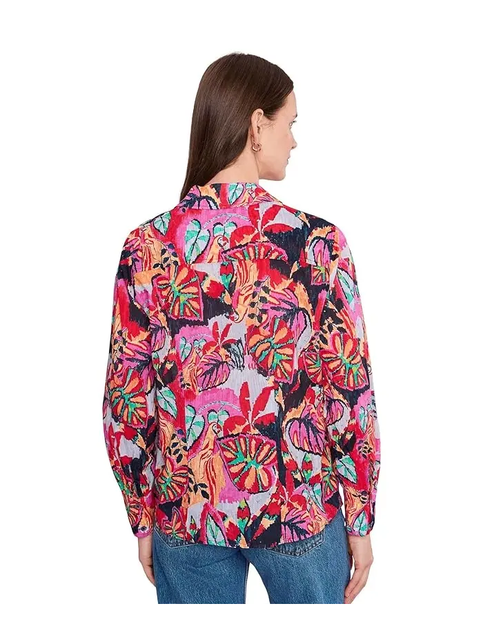 Рубашка Kauai Garden Cotton Crinkle NIC+ZOE — изображение 4 из 5, красный мульти