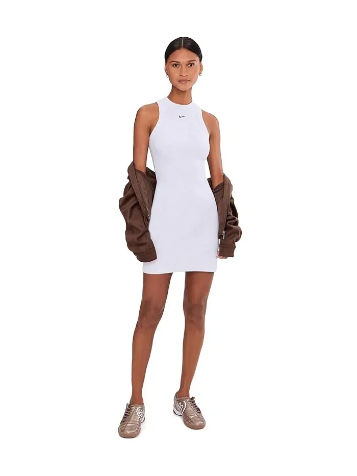 Платье трикотажное Nike Sportswear Chill Knit Rib Tank Dress — изображение 2 из 5, черный