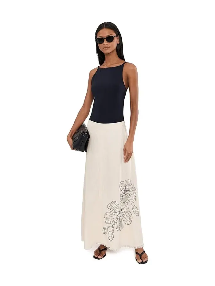 Юбка макси с центральным швом Vince Camuto — изображение 2 из 5, прозрачный