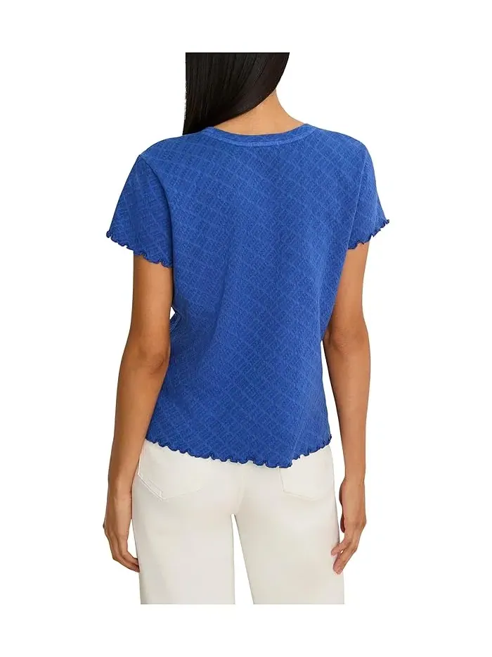 Футболка кружевная трикотажная Petite Lace Knit NIC+ZOE — изображение 3 из 3, синий