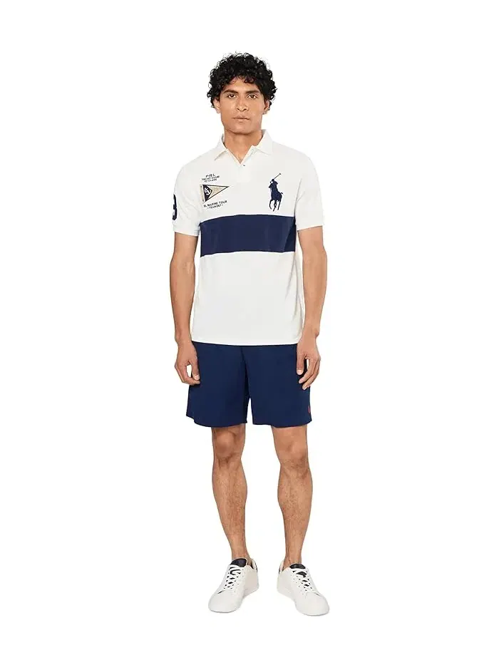 Полочная рубашка Custom Slim Fit Big Pony Mesh Polo Ralph Lauren — изображение 2 из 5, темно-синий