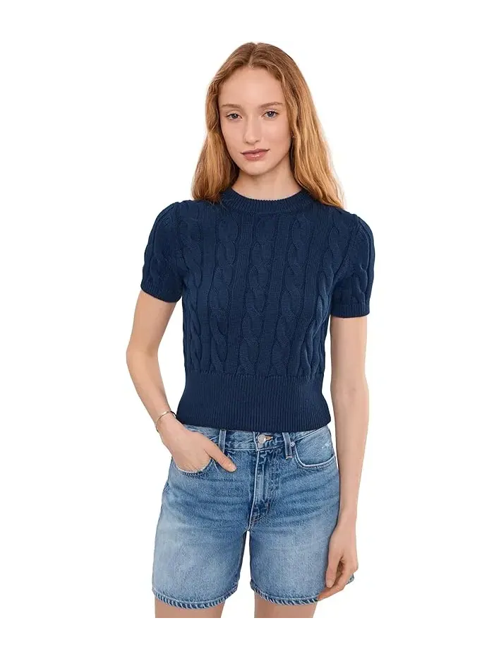 Свитер с кабельным узором Sky Cable Crew Neck 525 America — изображение 1 из 5, синий