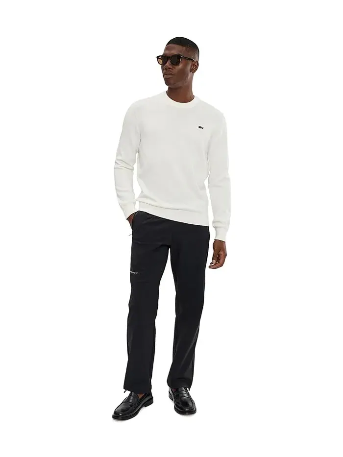 Свитер Lacoste Crew Neck Cotton, монохромный — изображение 2 из 5, мука