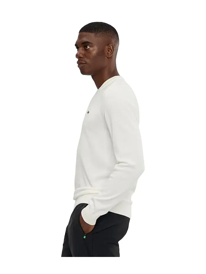 Свитер Lacoste Crew Neck Cotton, монохромный — изображение 3 из 5, мука