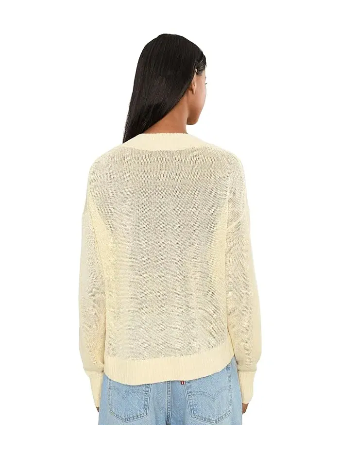 Свитер Linen Arline V-Neck Madewell — изображение 4 из 5, ананасовый жёлтый