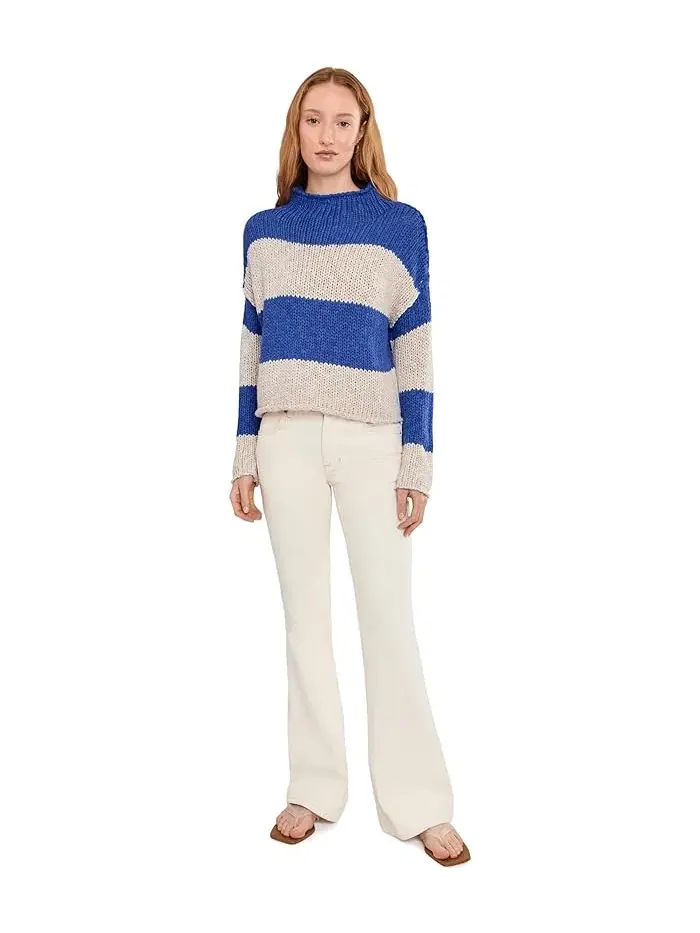 Свитер с воротником-хомутом Opal Rollneck Knit Stripe Free People — изображение 2 из 5, кобальтовый