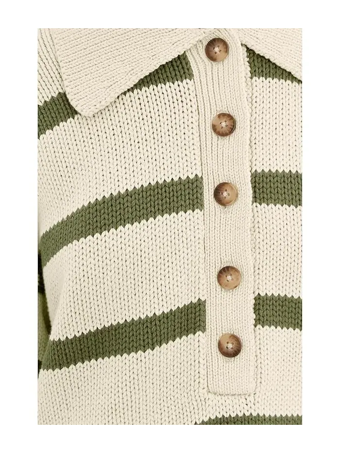 Свитер поло Sunwashed Cotton Polo Sweater Faherty — изображение 5 из 5, винтажный