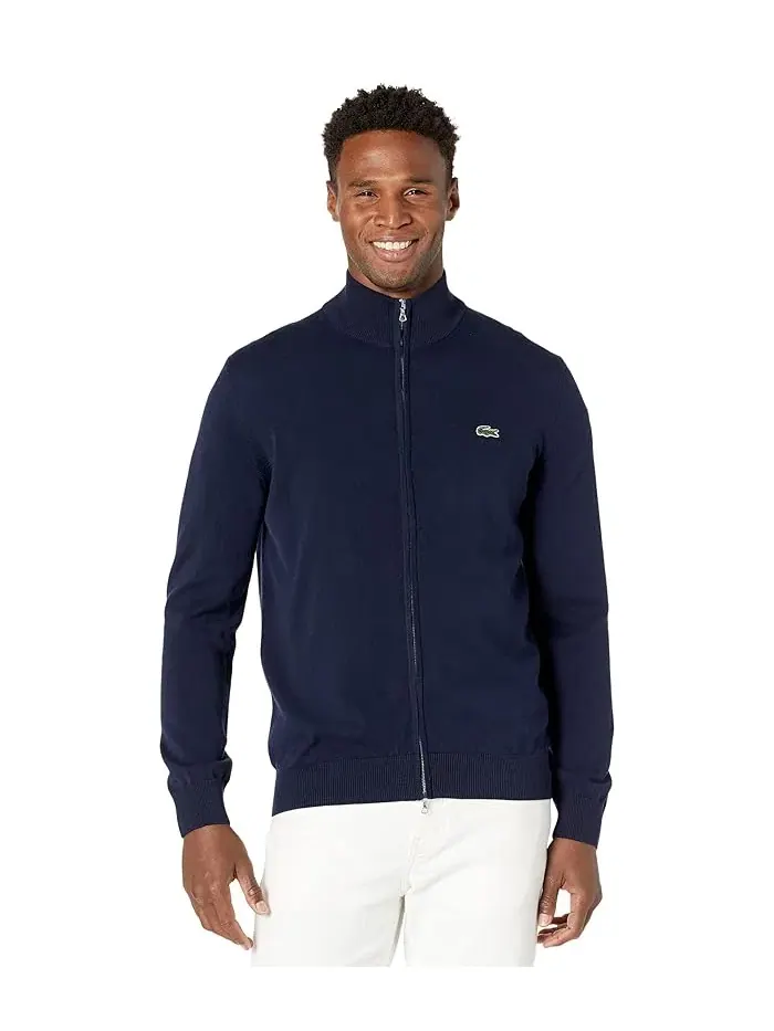 Свитер Lacoste с высоким воротником на молнии, флис — изображение 1 из 4, золотистый