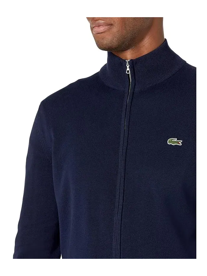 Свитер Lacoste с высоким воротником на молнии, флис — изображение 3 из 4, золотистый