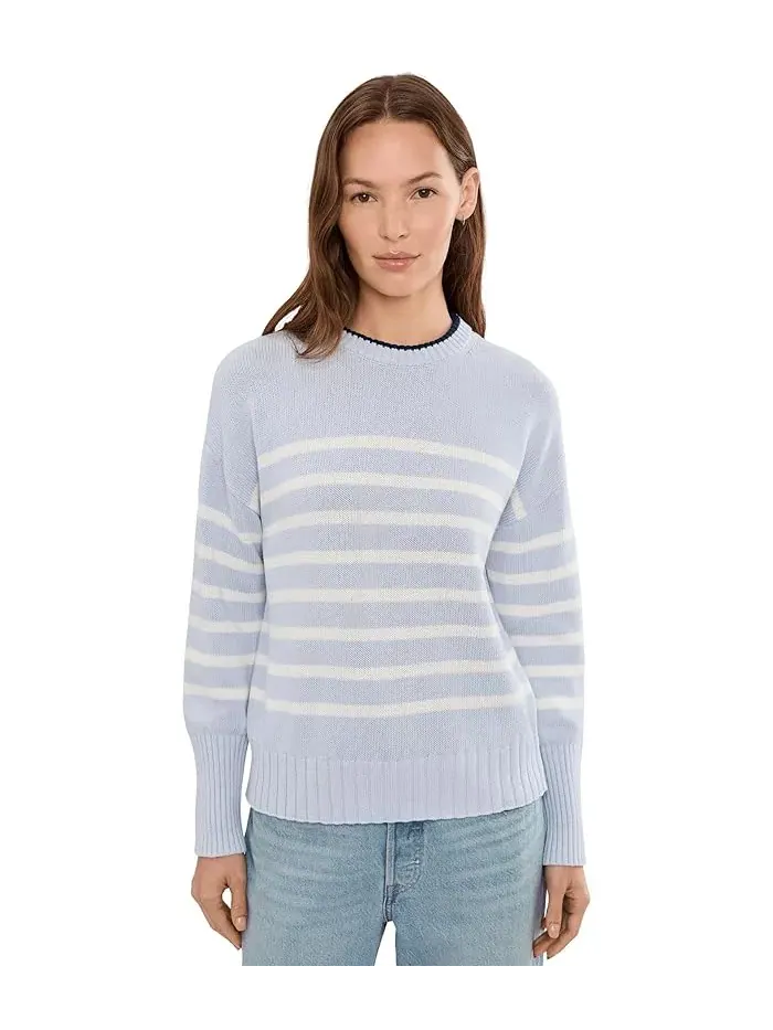Свитер с полосатым узором модель Hazel Striped Crew Neck Pullover 525 america — желтый