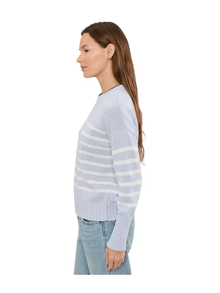 Свитер с полосатым узором модель Hazel Striped Crew Neck Pullover 525 america — изображение 3 из 5, лимонный