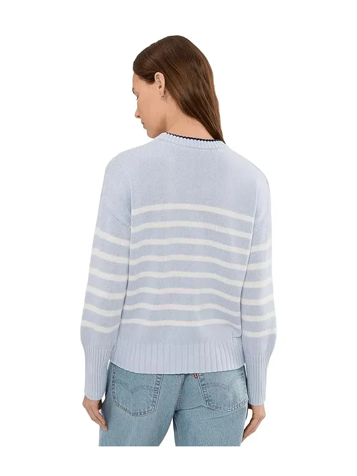 Свитер с полосатым узором модель Hazel Striped Crew Neck Pullover 525 america — изображение 4 из 5, лимонный