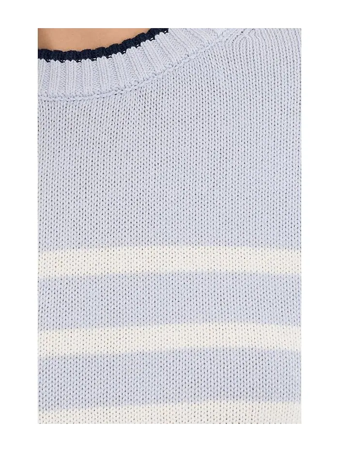 Свитер с полосатым узором модель Hazel Striped Crew Neck Pullover 525 america — изображение 5 из 5, лимонный