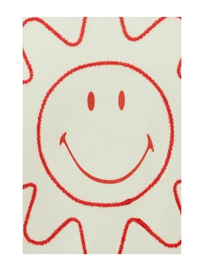 Свитер с солнцем и звездами CozyChic Ultra Lite Cotton Barefoot Dreams — изображение 5 из 5, кремовый/светлый красный