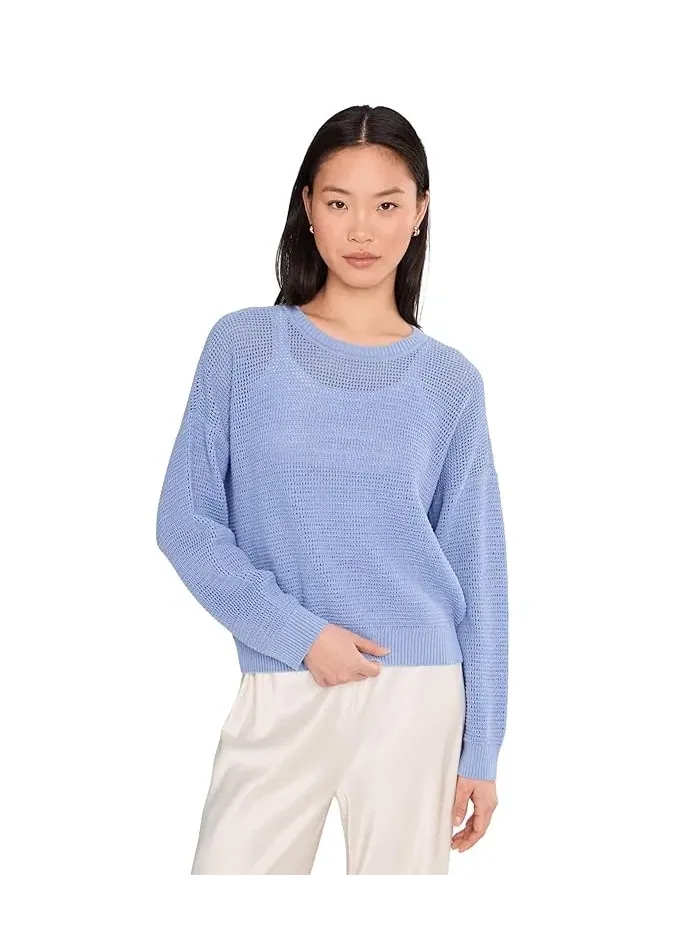 Свитер с круглым вырезом Petite Peruvian Cotton Blend Crew Neck Eileen Fisher — изображение 1 из 5, чернильный