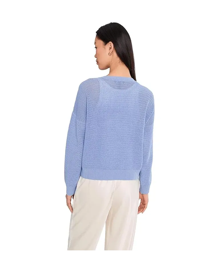 Свитер с круглым вырезом Petite Peruvian Cotton Blend Crew Neck Eileen Fisher — изображение 4 из 5, чернильный