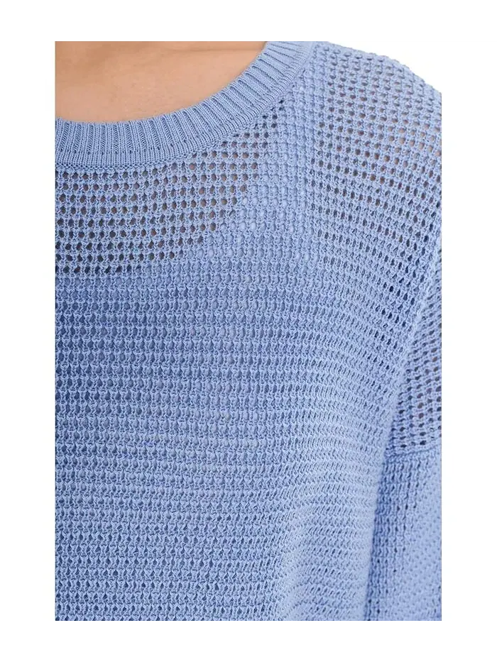 Свитер с круглым вырезом Petite Peruvian Cotton Blend Crew Neck Eileen Fisher — изображение 5 из 5, чернильный